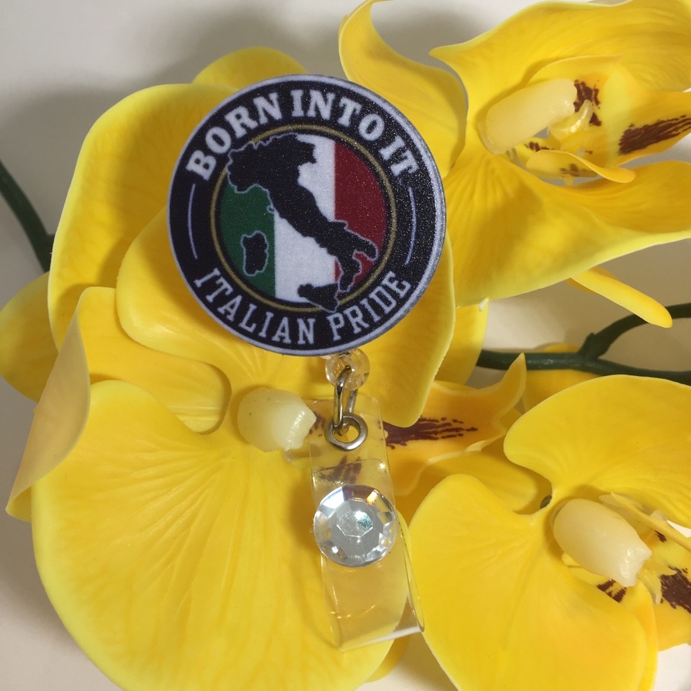 Born into it Italian Pride Badge Holder